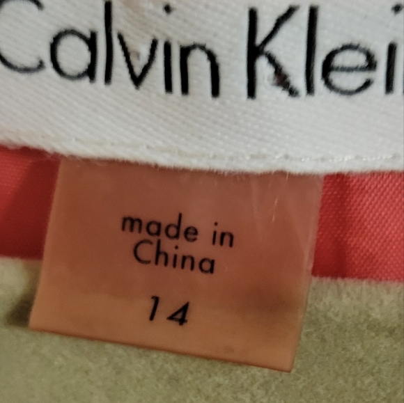 Calvin Klein size 14 sleeveless sheath dress with matching belt dark coral color - Picture 2 of 3